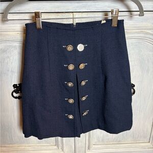 Vintage Jany Navy‎ Sailor Button Detail High Waisted Skort Preppy Academia Mini